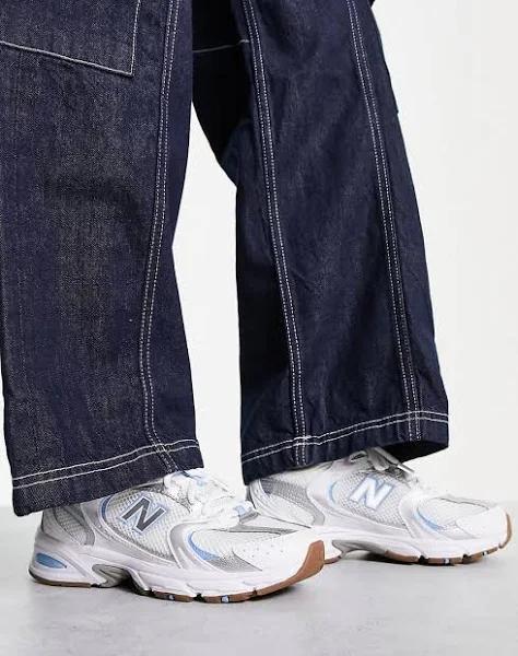 New Balance 530 Sneakers in White & Blue