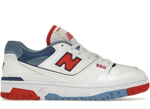 New Balance 550 White True Red Atlantic Blue