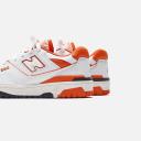 New Balance 550 - White / Varsity Orange 6.5