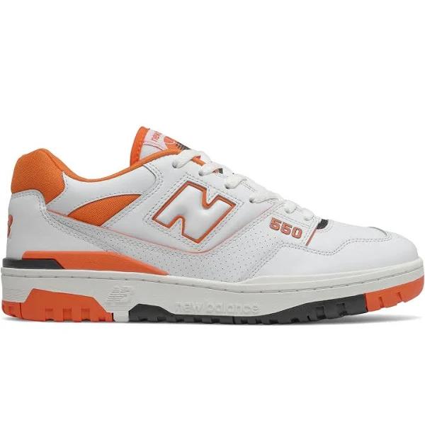 New Balance 550 - White / Varsity Orange 6.5