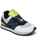 New Balance 574 Black Helium - Size 10.5 D - Grey/Yellow