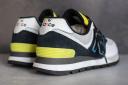 New Balance 574 Black Helium - Size 10.5 D - Grey/Yellow