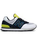 New Balance 574 Black Helium - Size 10.5 D - Grey/Yellow