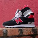 New Balance 574 Black/Red - Size 10.5 D - Black/Red