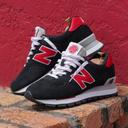 New Balance 574 Black/Red - Size 10.5 D - Black/Red
