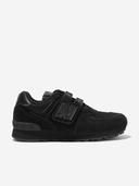 New Balance 574 Black Synthetic Suede/Mesh Sneakers