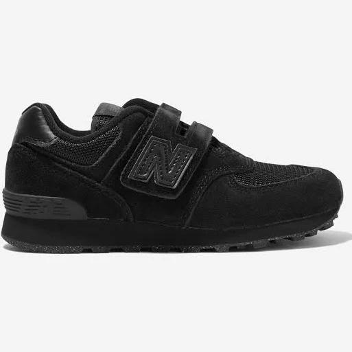 New Balance 574 Black Synthetic Suede/Mesh Sneakers