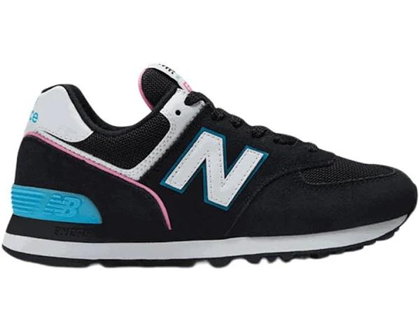 New Balance 574 Black Vibrant Sky Pink (Women's)