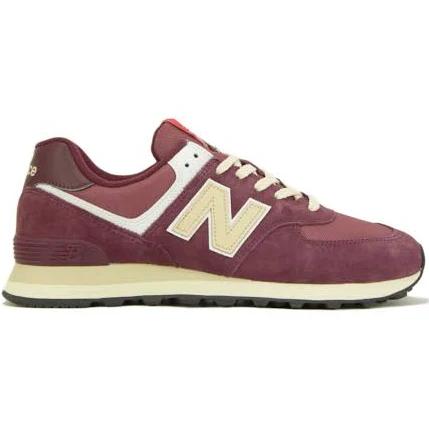 New Balance 574 Shoes Maroon Beige - 42.5