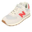 New Balance 574 - Size 8.5 D - Light Grey/Red