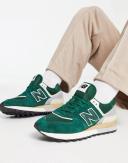 New Balance 574 Sneakers in Dark Green and Off White