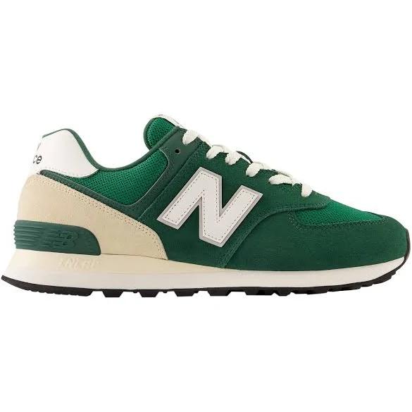 New Balance 574 Sneakers in Dark Green and Off White