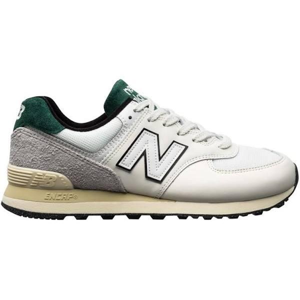 New Balance 574 Sneakers in Off White and Dark Green