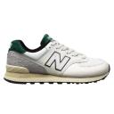 New Balance 574 Sneakers in Off White and Dark Green