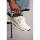 New Balance 574 Sneakers in Off White and Dark Green