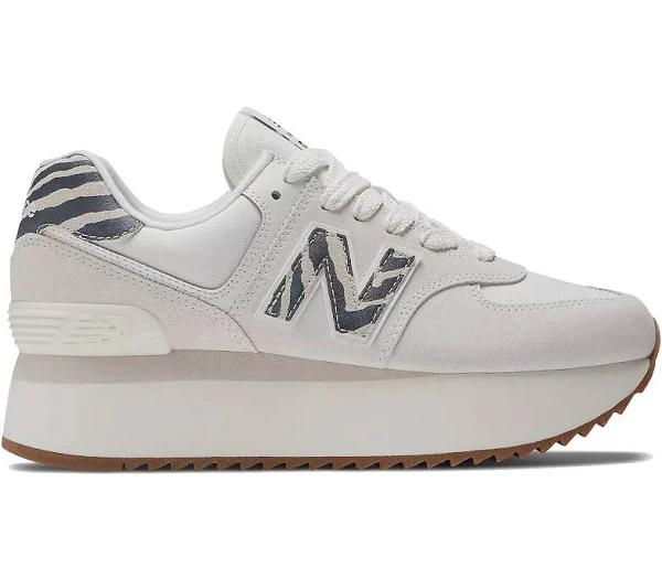 New Balance 574+ Sneakers in Off White Zebra