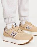 New Balance 574+ Sneakers in Tan and leopard-Brown