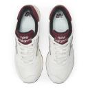 New Balance 574 Trainers in White and Burgundy