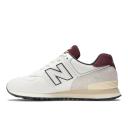New Balance 574 Trainers in White and Burgundy