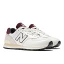 New Balance 574 Trainers in White and Burgundy