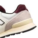 New Balance 574 Trainers in White and Burgundy