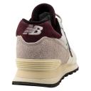 New Balance 574 Trainers in White and Burgundy