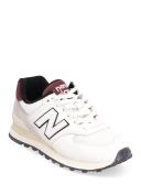 New Balance 574 Trainers in White and Burgundy