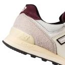 New Balance 574 Trainers in White and Burgundy