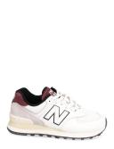 New Balance 574 Trainers in White and Burgundy