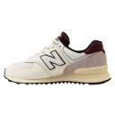 New Balance 574 Trainers in White and Burgundy