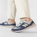 New Balance 574 V2 Trainers Navy Blue White Brown - 47.5