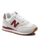 New Balance 574 White Red Gum