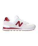 New Balance 574 White Red Gum