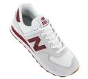 New Balance 574 White Red Gum