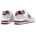 New Balance 574 White Red Gum