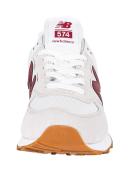 New Balance 574 White Red Gum