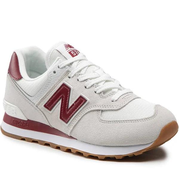 New Balance 574 White Red Gum