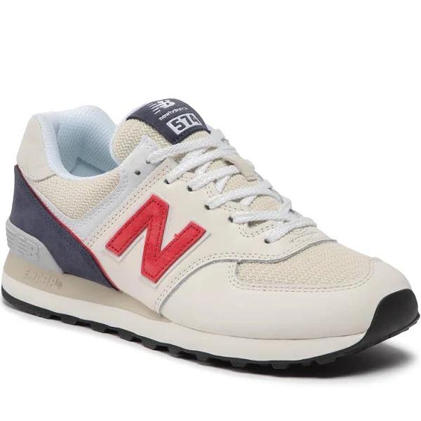 New Balance 574 White Red Navy