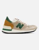 New Balance Beige & Green Made in USA 990 Sneakers