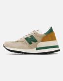 New Balance Beige & Green Made in USA 990 Sneakers