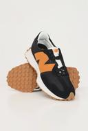 New Balance Black & Orange 327 Sneakers