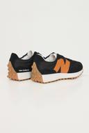 New Balance Black & Orange 327 Sneakers