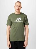 New Balance Essentials Stacked Logo Cotton Short Sleeve T-Shirt Green 2XL Man