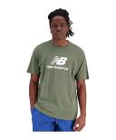 New Balance Essentials Stacked Logo Cotton Short Sleeve T-Shirt Green L Man