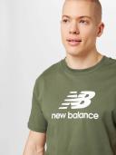 New Balance Essentials Stacked Logo Cotton Short Sleeve T-Shirt Green L Man