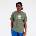 New Balance Essentials Stacked Logo Cotton Short Sleeve T-Shirt Green L Man