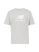 New Balance Essentials Stacked Logo Cotton Short Sleeve T-Shirt Grey White - M