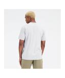 New Balance Essentials Stacked Logo Cotton Short Sleeve T-Shirt Grey White - M
