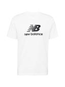New Balance Essentials Stacked Logo Cotton Short Sleeve T-Shirt White Black - XXL