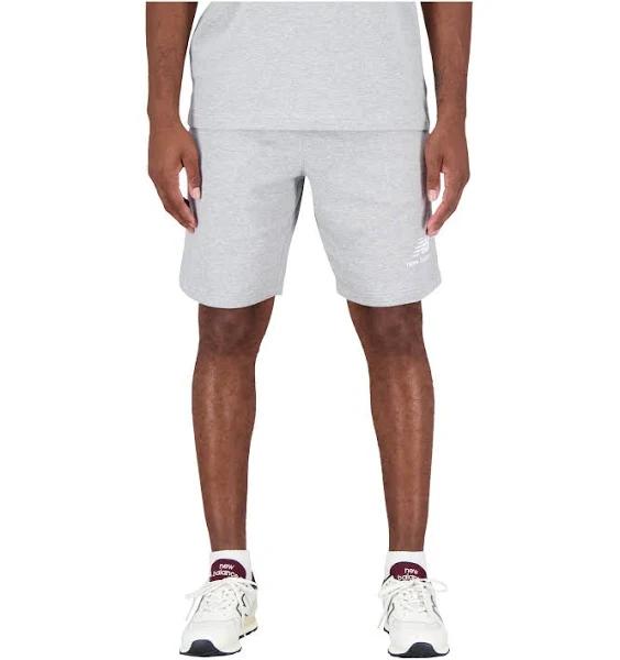 New Balance Essentials Stacked Logo French Terry Shorts Grey L Man